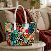 Colorful Animal Print Tote Bag Casual Daily Women Handbag Lightweight Shopping Shoulder Bag