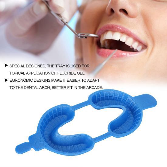 50Pcs/Set Disposable Fluoride Tray Dual Arch Trays  Dental Accessory Tools Size L