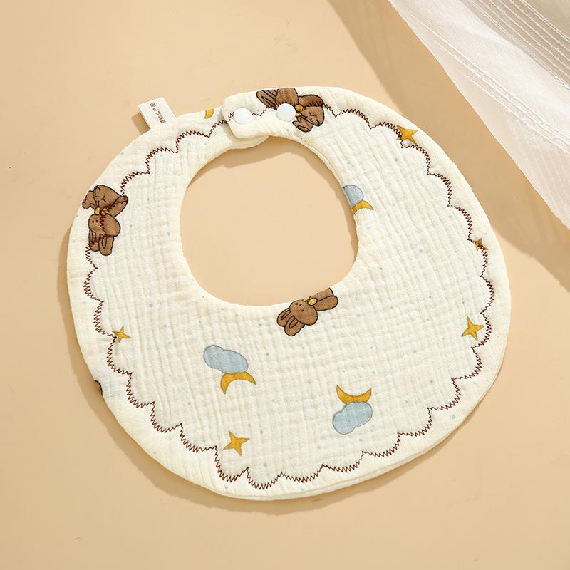 Six-Layer Cotton Petal Bib for Newborns, Boys & Girls - Thin, Soft & Absorbent