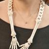 Halloween Gothic Skeleton Hand Necklace, Punk Cosplay Skull Claw Palm Choker, Halloween Costume Jewelry for Men Women