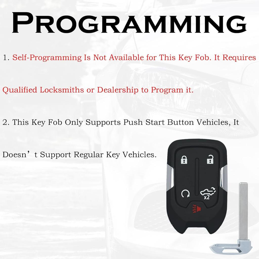 Keyless Entry Remote Control Key Fob Replacement Fits for GMC Sierra 1500 2500 3500 Chevrolet Silverado 1500 2500 3500 HYQ1ES 13522904 13522854