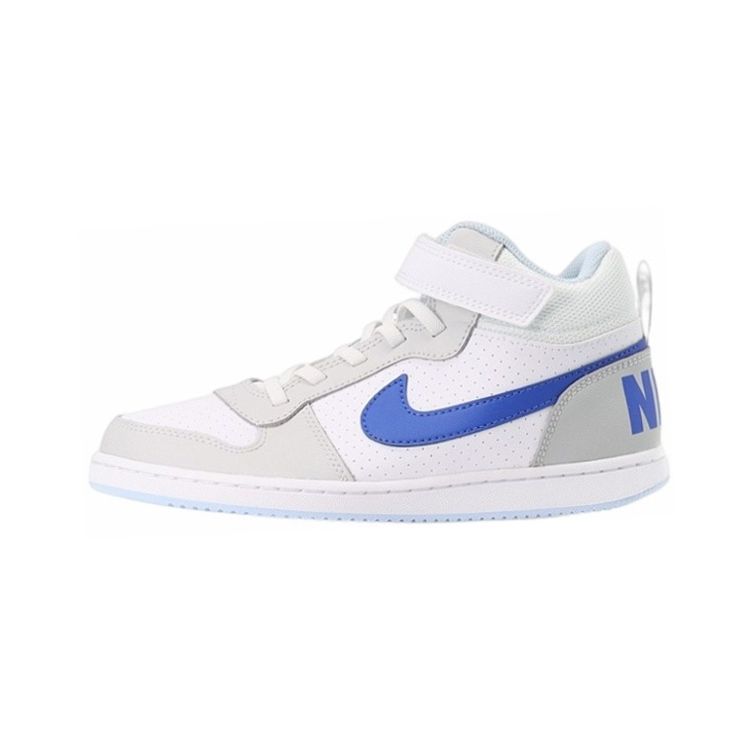 Nike Court Borough Comfortable Shock Absorbing Durable Mid-Top Kids Skate Shoes Kids Sneaker White Blue FB7178-141