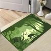 Forest Deer Silhouette Doormat Non Slip Rug Nature Inspired Deer Tree Pattern Floor Mat for Home Entrance Indoor Outdoor Use