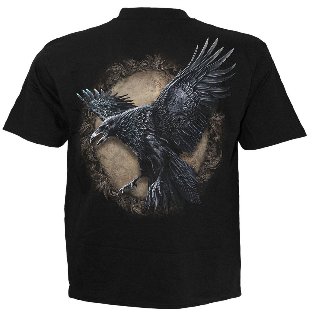 Spiral Direct Unisex Adult Raven Wise Back Print T-Shirt