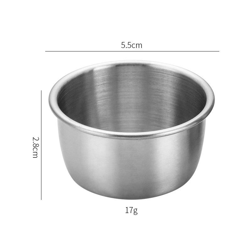 304 Stainless Steel 40ml Condiment Dish with Plastic Lid, Leak-proof Sauce Cup, Simple Ins Style Dipping Dish