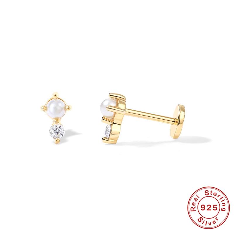

S925 Sterling Silver 2026 Devil s Eye Snake Diamond Smiley Face Flat Head Internal Thread Piercing Cartilage Earrings Earbone Stud 16G Single