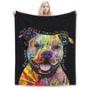 Beware of Pit Bulls They Will Steal Your Heart Flannel Blanket Colorful Pit Bull Fleece Plush Throw Blankets Soft Lightweight