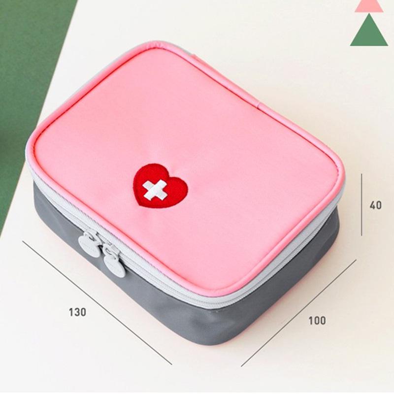 Korea Travel Heart-Shaped Portable First Aid Medicine Bag - Cute and Compact