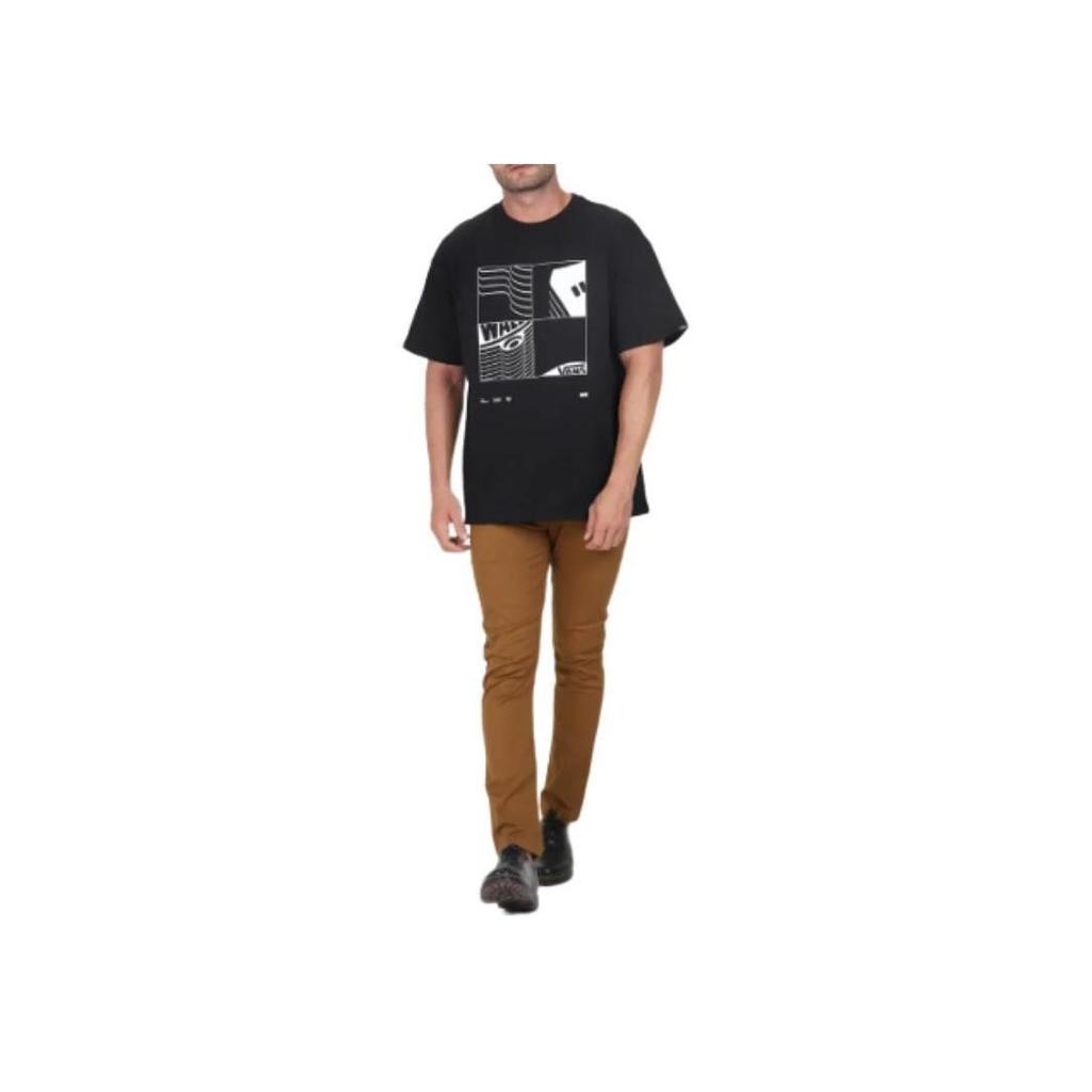 Vans Black Geometric Print Crew Neck Short Sleeve T-Shirt VN0009ZVBLK