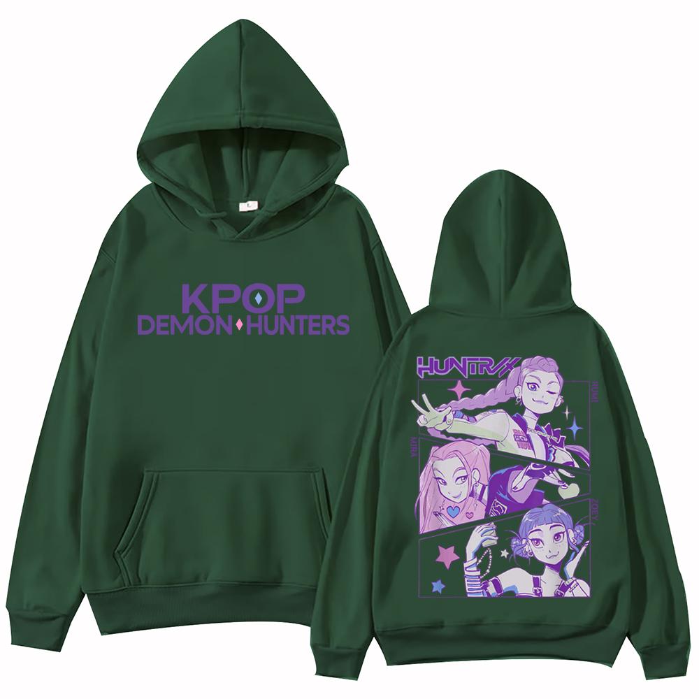 Kpop Demon Hunters 2025 Hot Anime Hoodie Harajuku Hip Hop Pullover Tops Sweatshirt Gift