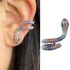 1Pc Trend Statement Micro Pave Rainbow Zircon Stud Earrings For Women Personality Chic Snake Shining Rhinestone Earring Ear Cuff