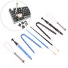 1Set Keyboard Cleaning Tool Kit Metal Keycap Puller Stem Holder Switch Puller Lubrication Pen Lube Brush Storage Bag