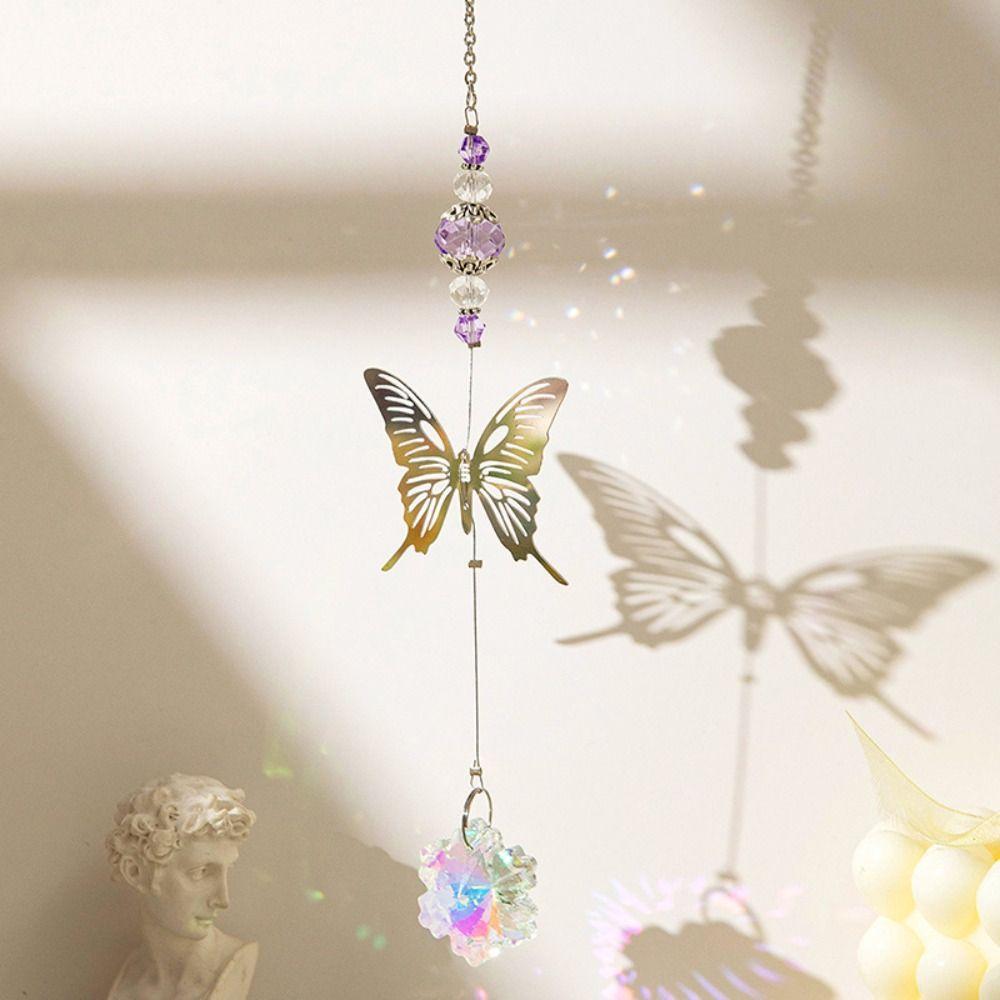 7Pcs Coloured Crystal Suncatcher Hanging Light Collection Pendant Wind Chime  Landscape