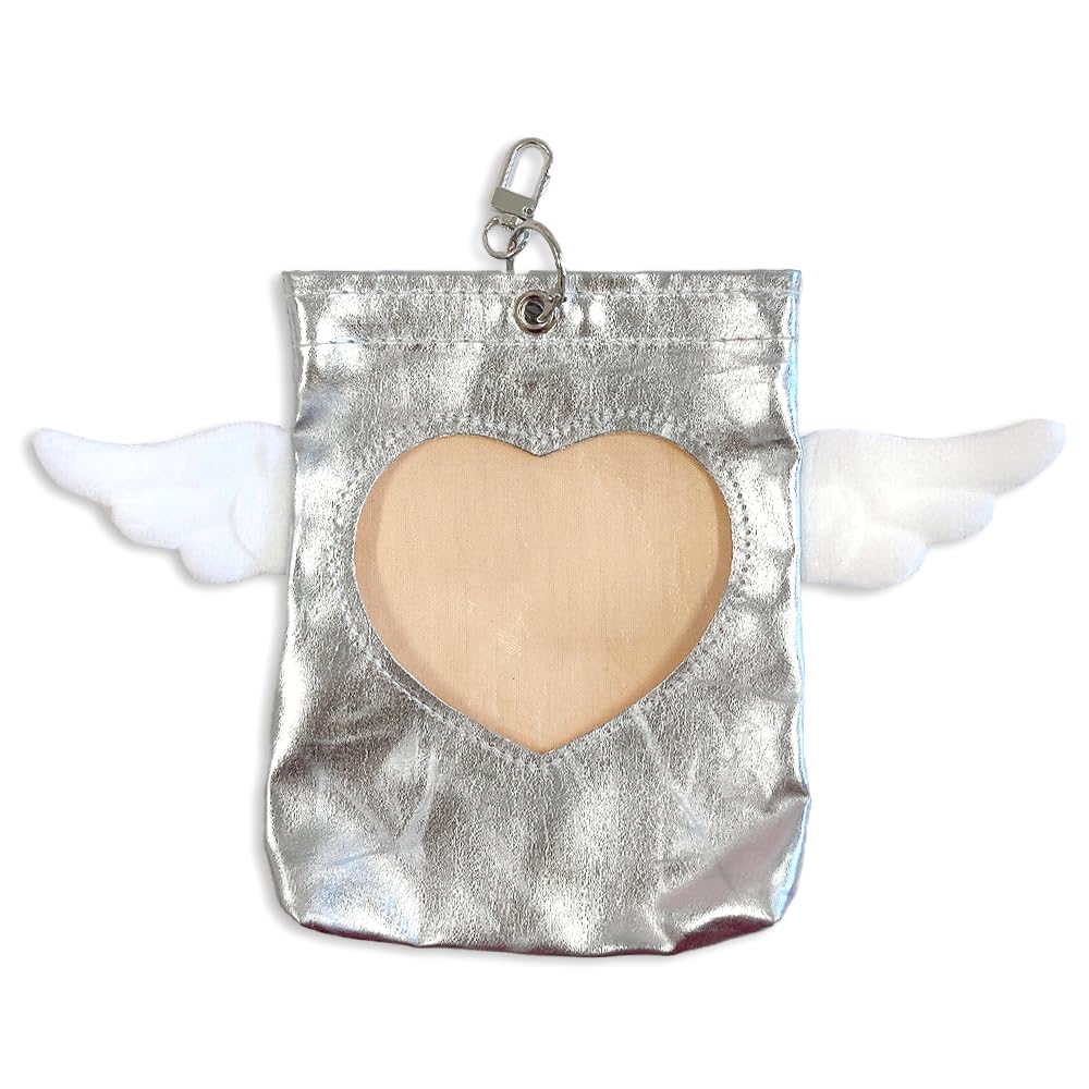 Winged Plush Pouch for 10cm Plush Heart Angel Bag Charm Toys, Window, Wings, Transparent, Silver, [Used]