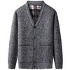 Men S Casual Fleece Knitted V Neck Cardigan Sweater