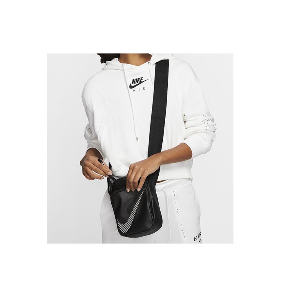 Nike Heritage Solid Color Logo Zipper Shoulder Crossbody Bag Unisex bags Black DB4696-010