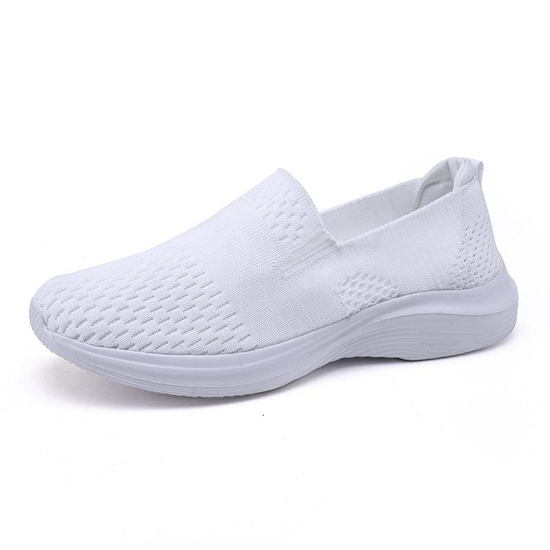 2025 new large size spring and autumn flying weaving foot cover low top shallow mouth leisure sports one pedal single shoes women's shoes