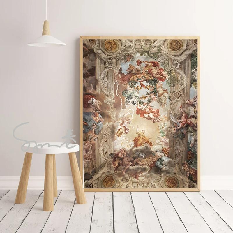 Vintage Renaissance European Court Painting Poster Canvas Printing European Wall Art Decoration Old Painting Wall Decor Picture