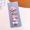 5-Piece New Colorful Small Cartoon Resin-fabric Covered Hair Clips. Cute Designs,hair-friendly Covered Clips,perfect for  Hair.