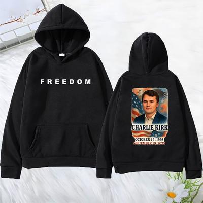 Stand with Charlie Kirk Freedom New Hoodies Men's Women's Casual Tracksuit Autumn Winter Long Sleeve Vintage Hip Hop Streetwear