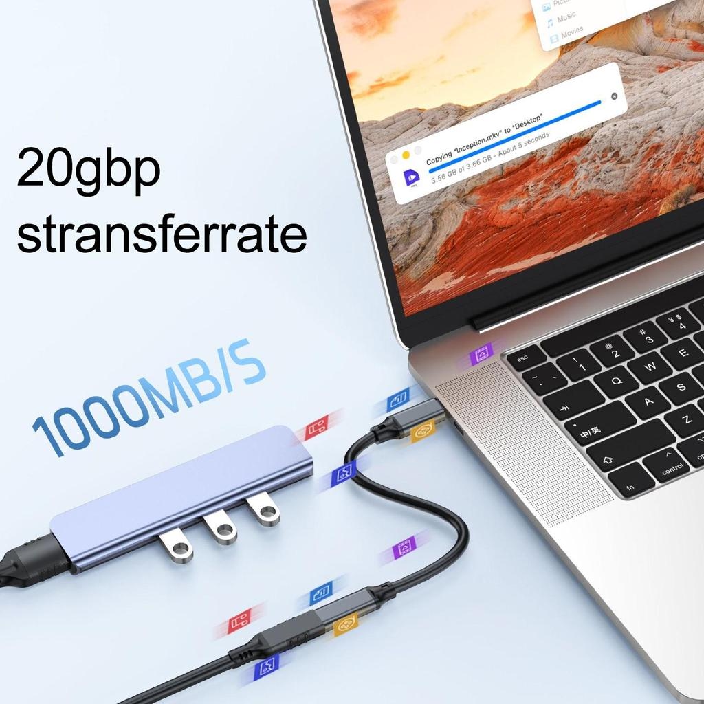 USB 3.2 Type C Extender Cable 20Gbps 8K HDR Video Support for Thunderbolt 3 4 External SSD Hard Drive Adapter