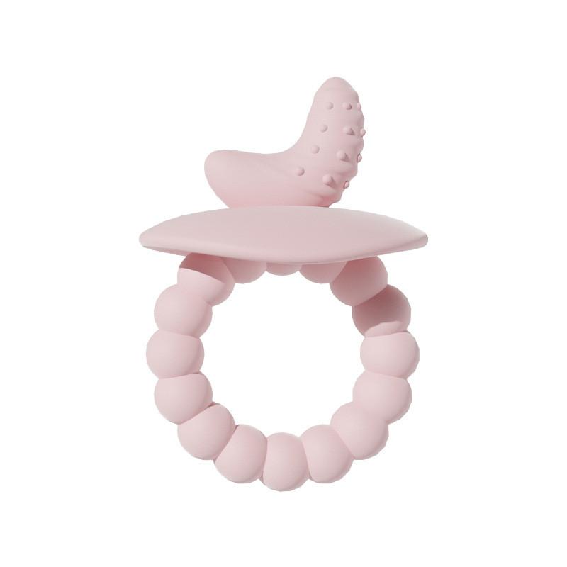 Infant Silicone Baby Teether With Soft Foodgrade Silicone For Teething Relief Pink Moon
