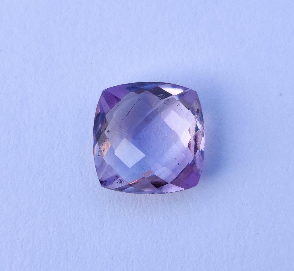 Cheeker Cut Square Cushion Natural African Amethyst Gemstone, Loose Amethyst Gemstone, 3.85 Carat, 10x5 MM Size Cushion Stone.