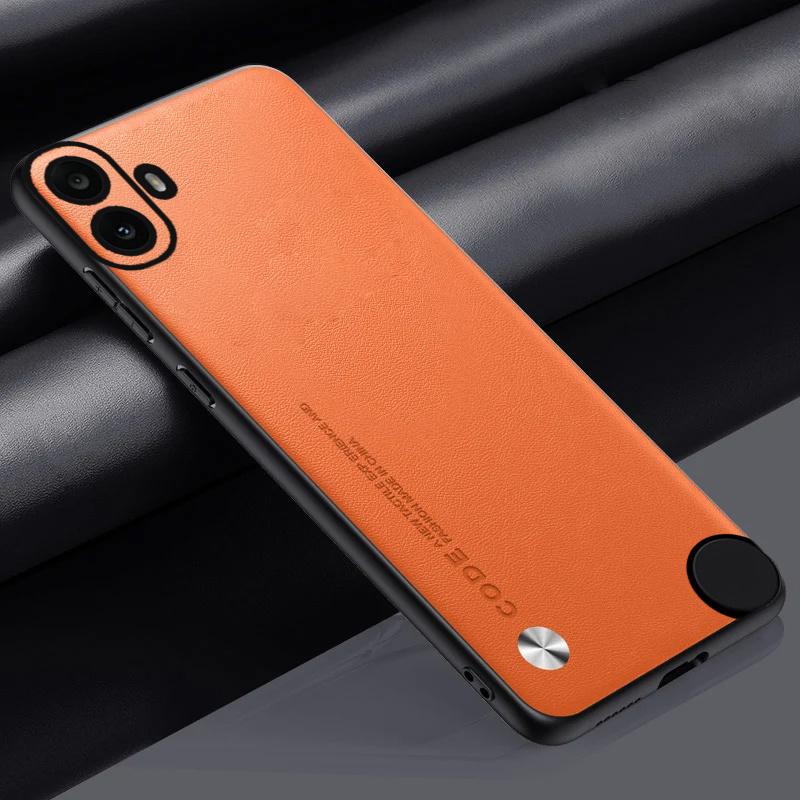 Obyčejné PU kožené pouzdro na telefon pro nic CMF Phone 1 CMFPhone1 Matný silikonový nárazník nárazuvzdorný zadní kryt For Nothing Phone 2A 1