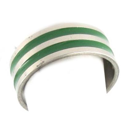 Steel Ring 'Peaceful' Silver Green - 7 Mm