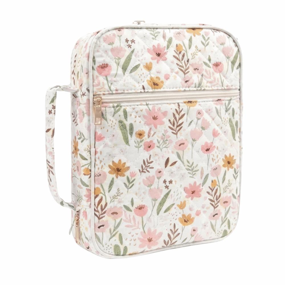 Quilted Cotton Book Storage Bag Dustproof Protective Pouch Durable Book Bag  Reading Travel Style2-2