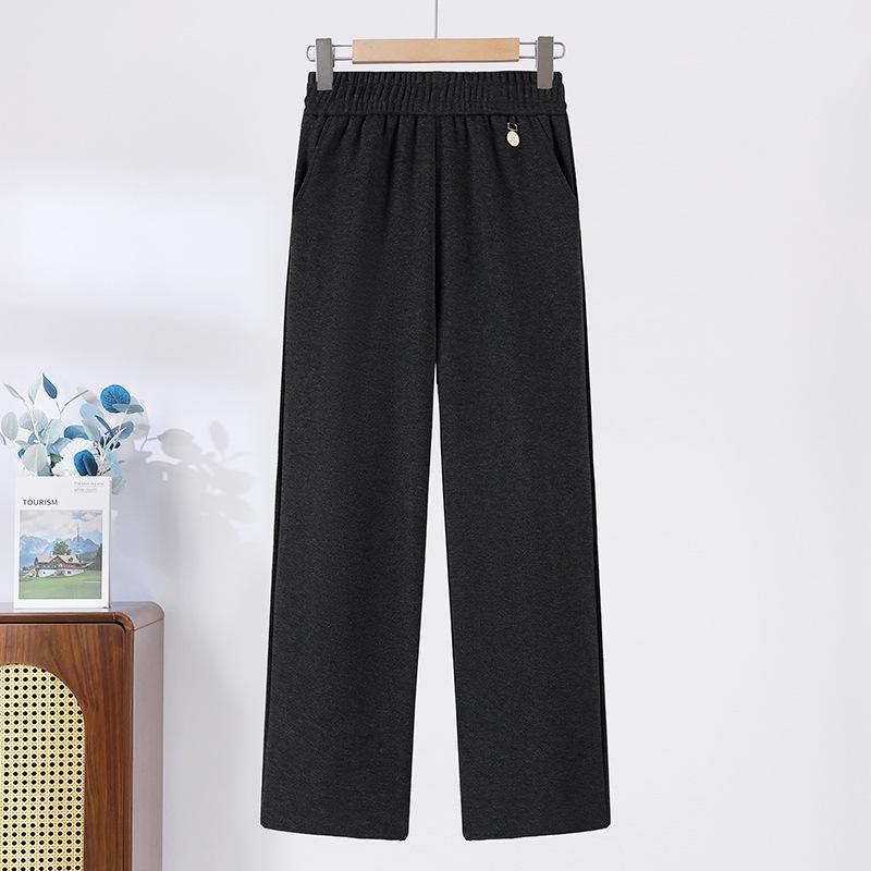 High-Waisted Straight-Leg Pants for Middle-Aged and Elderly Women - Thickened Winter Style