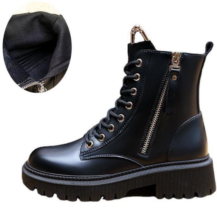 

Новые женские ботильоны из искусственной кожи, женские осенне-зимние туфли со шнуровкой и круглым носком, женские модные ботинки на платформе для мотоциклистов 40