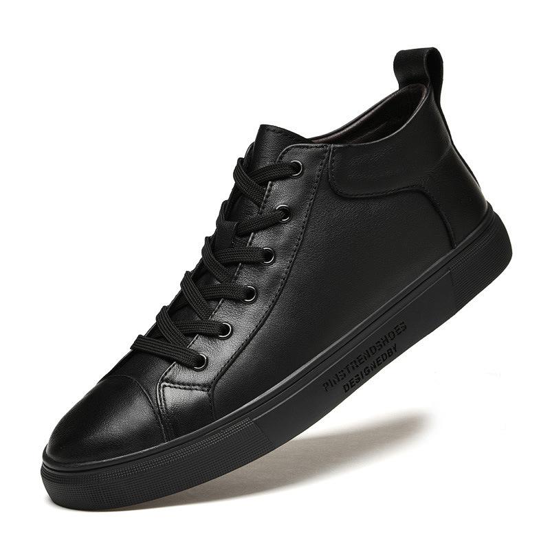 Men's Shoes 2025 Summer New Products Street Travel Tide Wear Waterproof Medium Help Heightening Board Shoes Youth Platform Casual Shoes