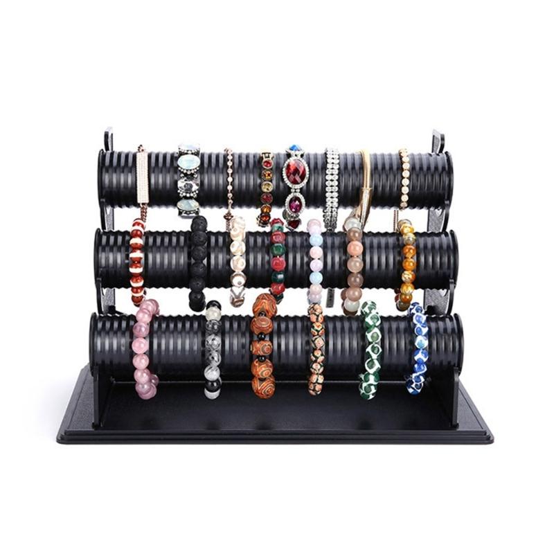 Plastic Jewelry Holder for Exhibiting Accessories Bracelets and Bangle Display Rack 3 Tiers Wrist Accessories Organizer