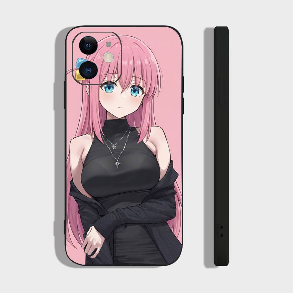 Gotou Hitori Anime B-Bocchi The Rock Phone Case For IPhone 17 Air 16 15 14 13 Pro Max 11 12 Black Silicone Cover