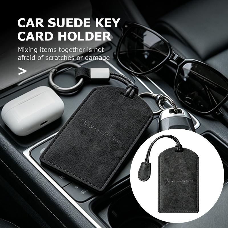 Cztr1 Suede Car NFC Card Key Case Cover Key Bag Shell Holder Protection Fob For Benz CLS SLK Sport ML C200 C260 C300 W205 CITAN VITO