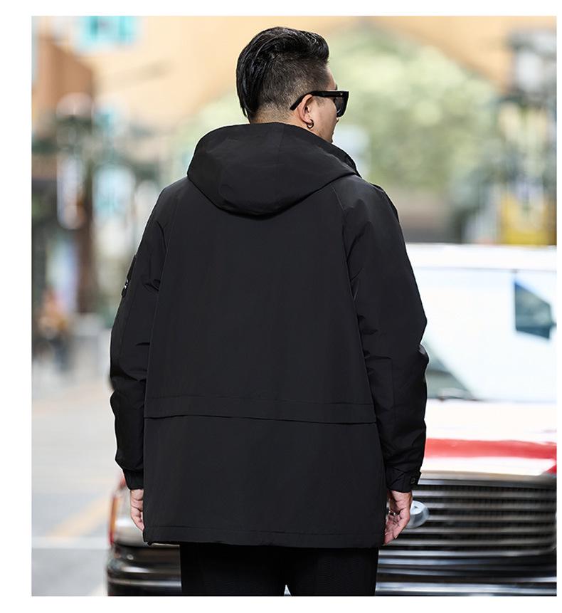 Men's Plus Size Mid-Length Hooded Cotton Jacket - Winter Fashion Brand 808