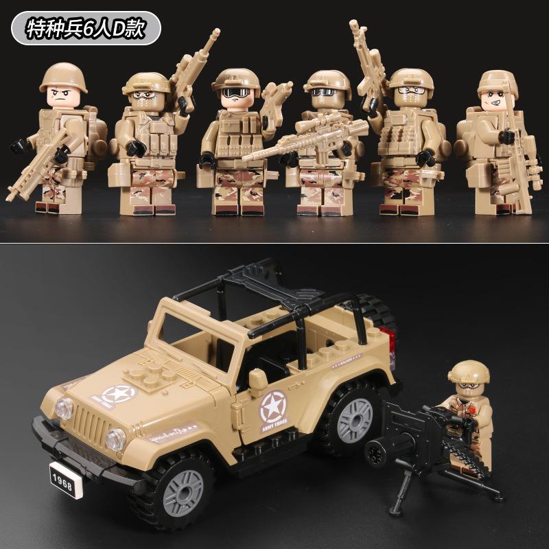Building Block Military Minifigures Police Special Forces Minifigures Assemble Toys Year-Old Boy Birthday Model