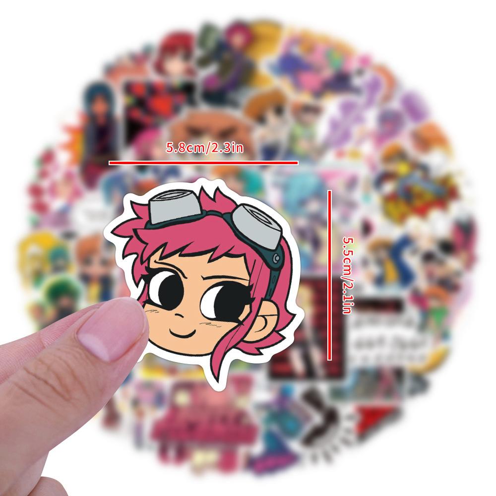 10/50pcs Cute Scott Pilgrim Stickers Aesthetic Graffiti Stickers for DIY Luggage Laptop Skateboard Bicycle Stickers