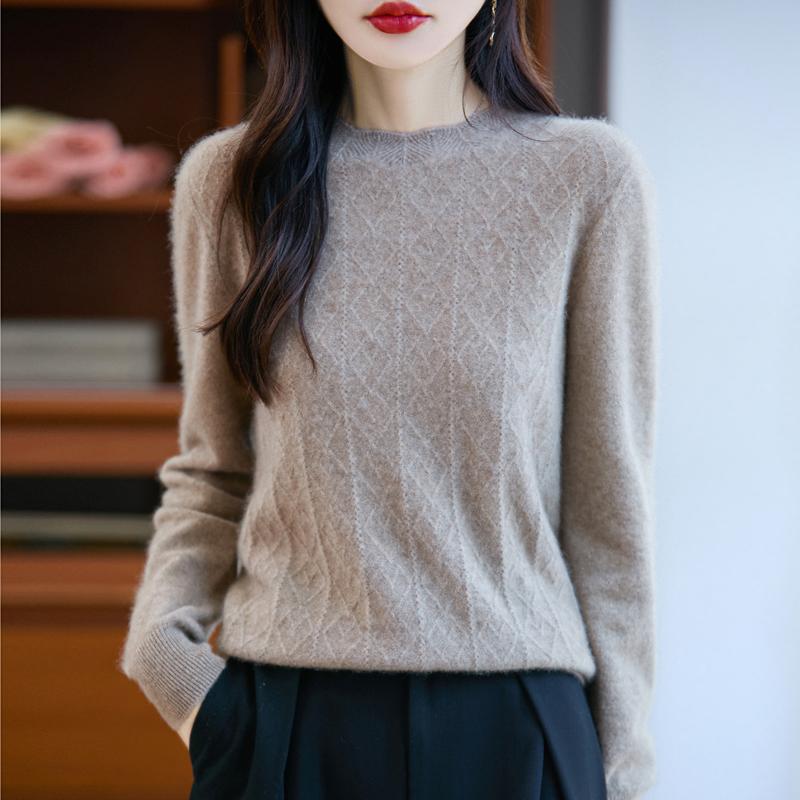 Dámský kašmírový svetr Kašmír Qinghe 30% kašmír 70% vlna podzimní a zimní pulovr hřejivý a módní
