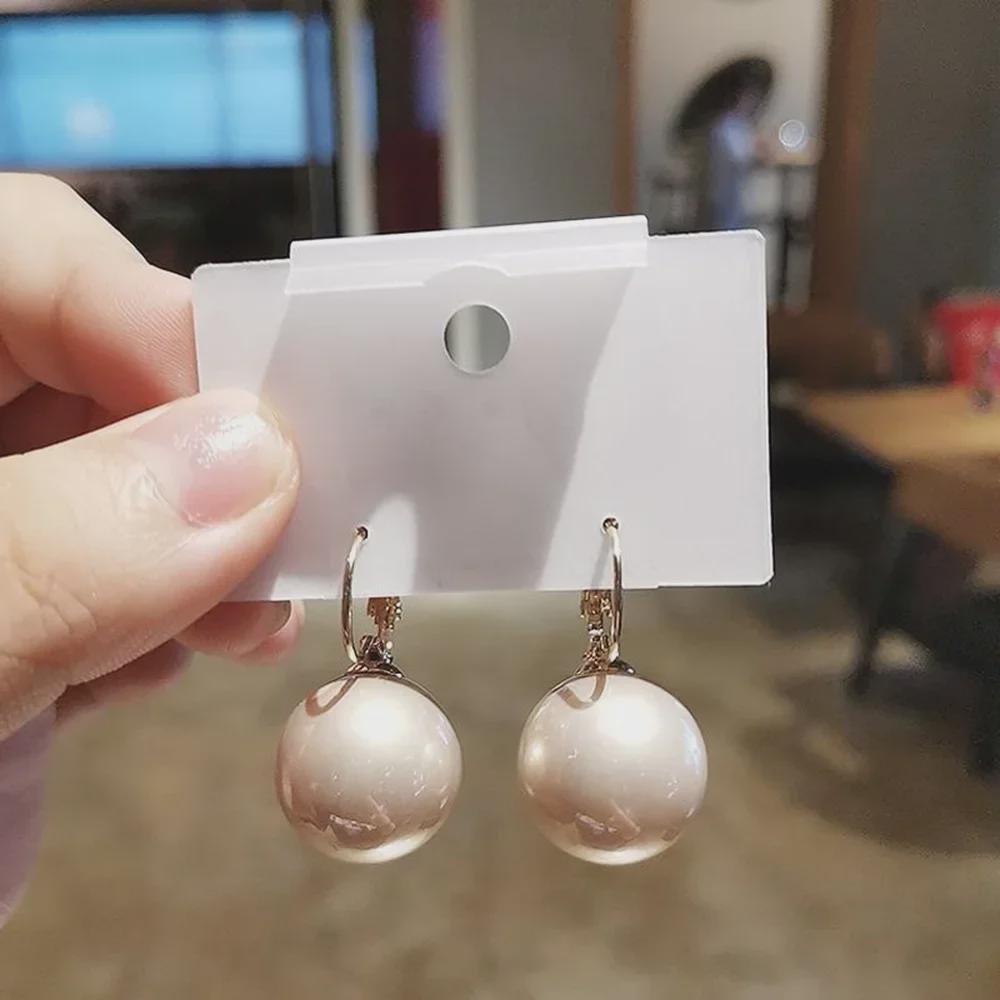 Trendy 2022 Pearl Bead Ear Buckle Earrings for Female Students - Korean Style
