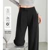 Women's Double Pleated Wide-Leg Trousers