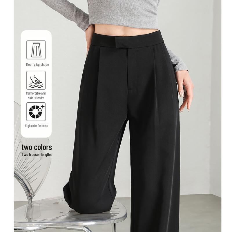 Women's Double Pleated Wide-Leg Trousers