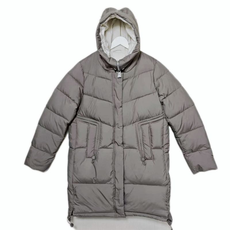 Trade Exported To Russia Original Single Tail Goods Hood Down Cotton Cold Protective Clothing Women Mid-Length Warm Cotton-Padded Coat Thick Winter