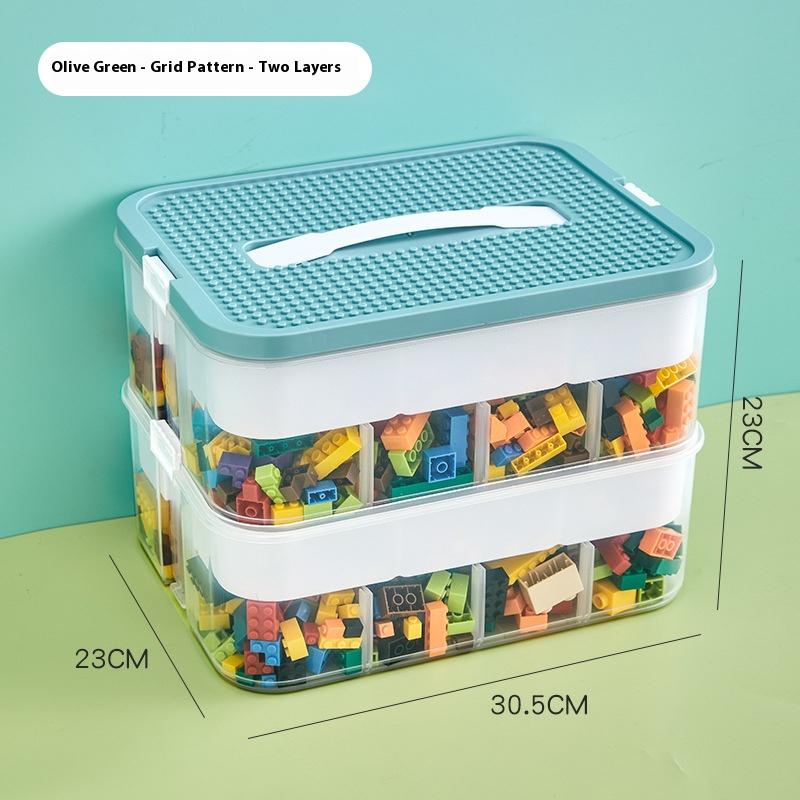 Kids Building Blocks Storage Box Stackable Toys Multi-Grids Puzzle Organizer Storage Case Sundries Container Cosmetic Box