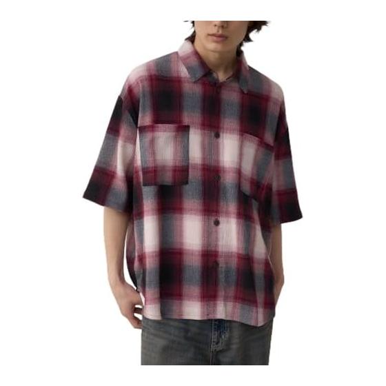 [Azure by Mausie] Men s Sheer Check Shirt 251IST30-291D