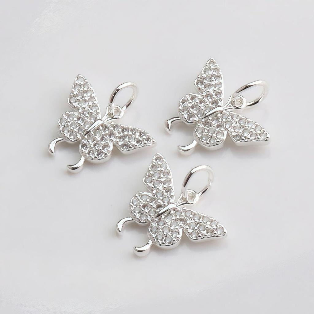 14K Gold-Filled Color-Safe Zirconia Butterfly Charm for DIY Jewelry
