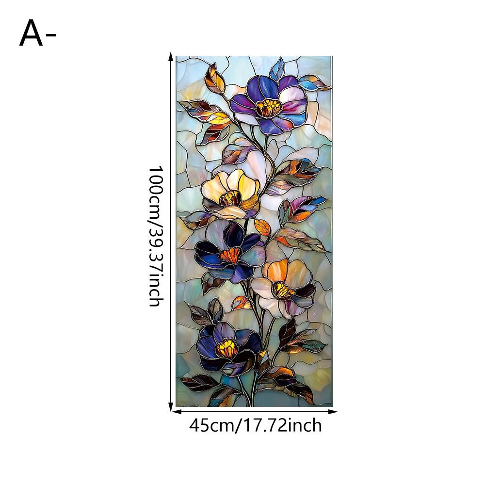 Novel and colorful Retro Frosted Color Electrostatic glass Stickers Anti-peep Sunscreen glass Stickers Window grille Decoration