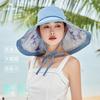 Oversized eaves UV protection hat women's summer windproof bucket hat versatile double-sided sun protection sun hat