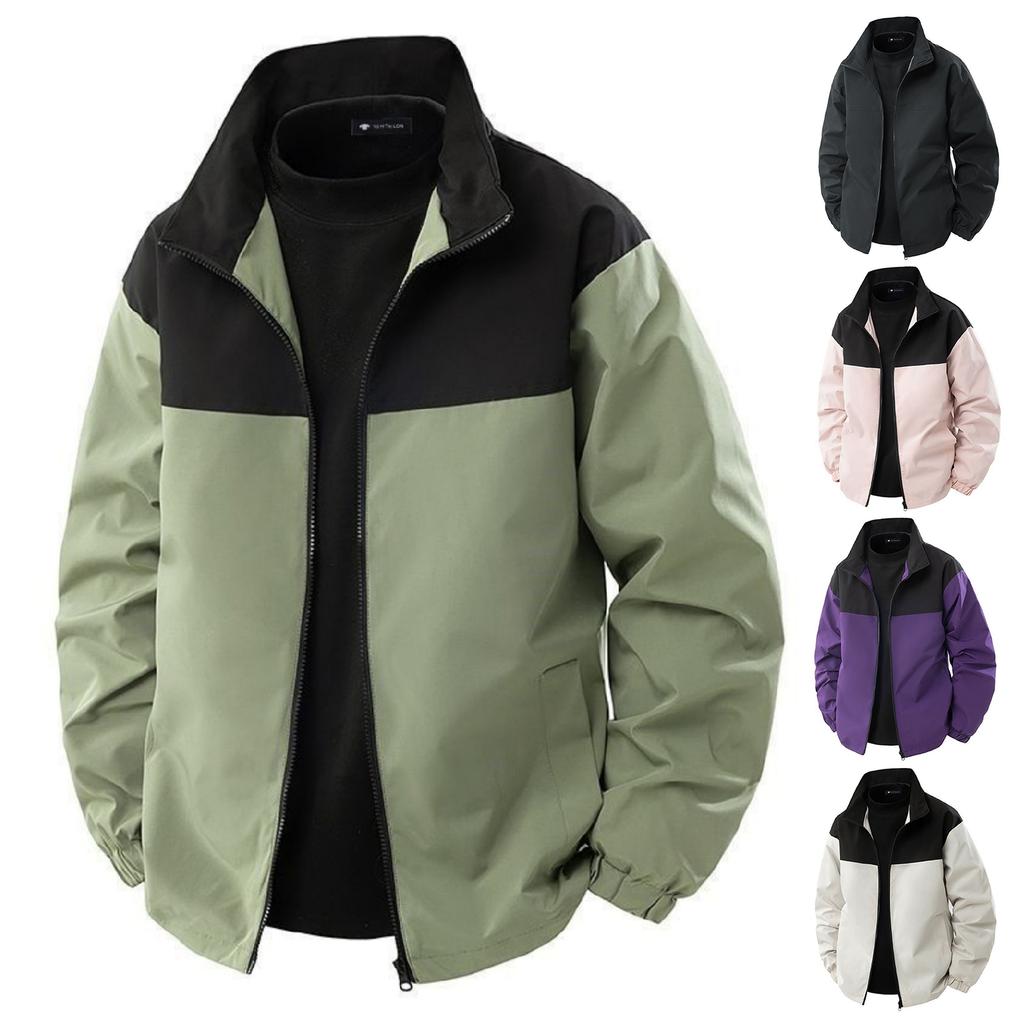 Men's And Women's Color-matched Casual Long-sleeved Down Jacket , Outdoor Sports Windproof And Waterproof Zipper Jacket